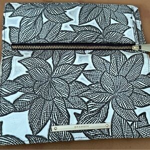 Distressed Brahmin Monochrome Floral Wallet